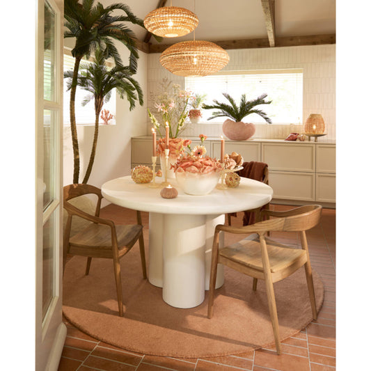 Esstisch „Sandy Beach“ – Ø 130 cm, Weiß, sofort verfügbar