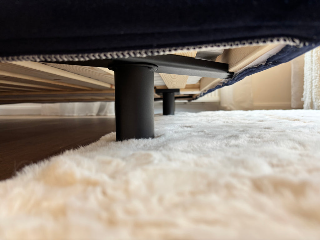 Boxspringbett in Royalblau – 180 × 200 cm, sofort verfügbar