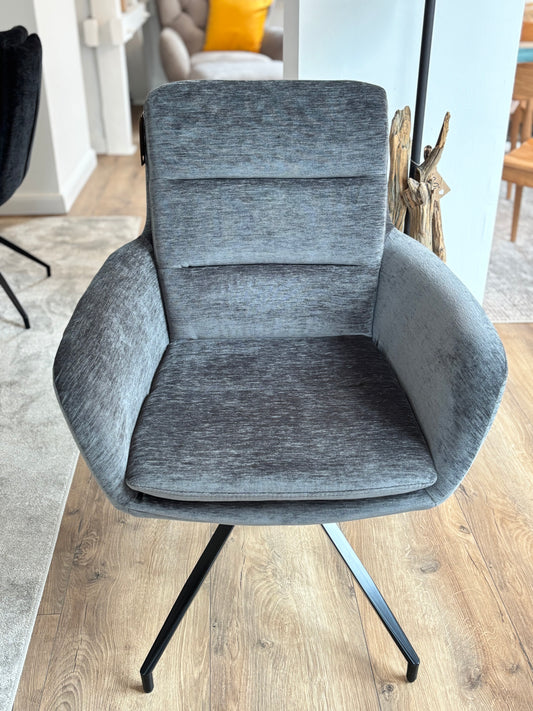 2x Drehstuhl „Cole“ mit Rückholautomatik – anthrazit, mit Armlehne