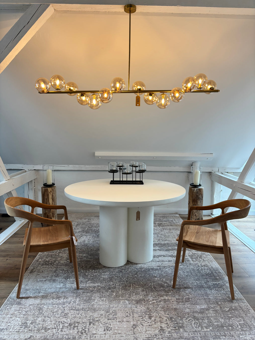 Esstisch „Sandy Beach“ – Ø 130 cm, Weiß, sofort verfügbar