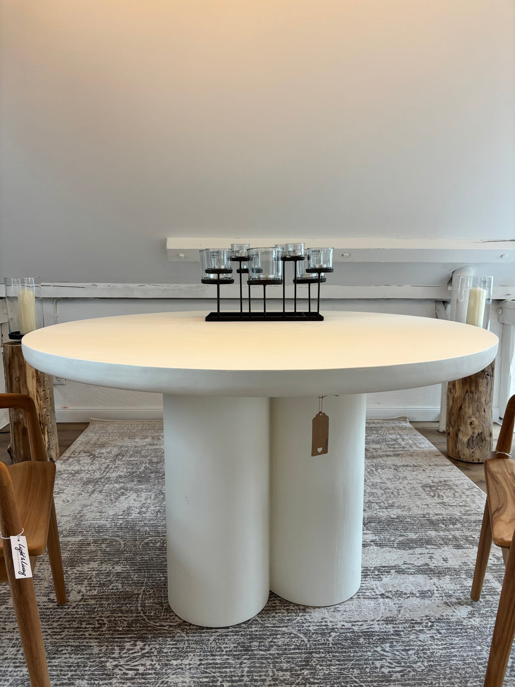 Esstisch „Sandy Beach“ – Ø 130 cm, Weiß, sofort verfügbar