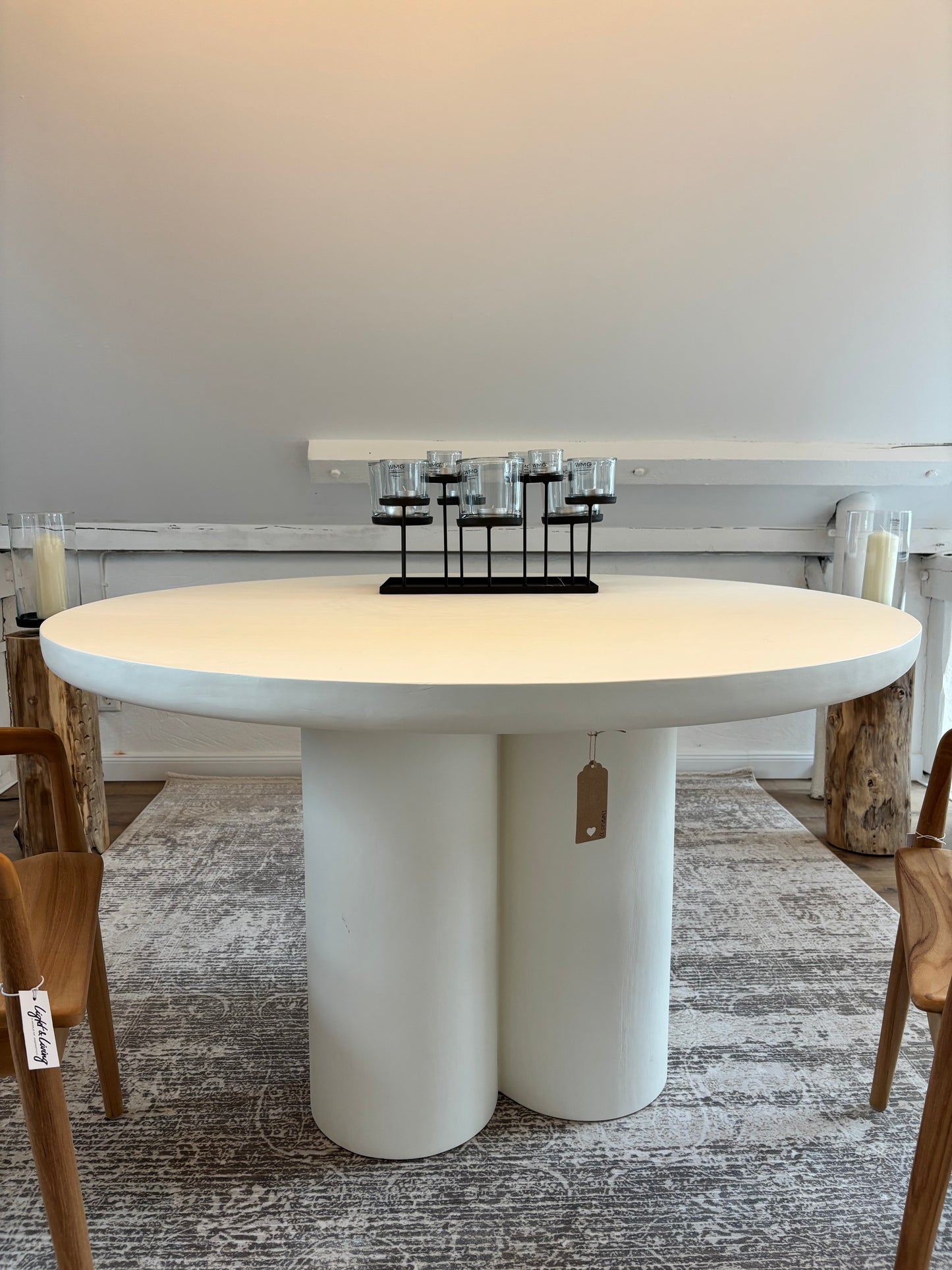 Esstisch „Sandy Beach“ – Ø 130 cm, Weiß, sofort verfügbar