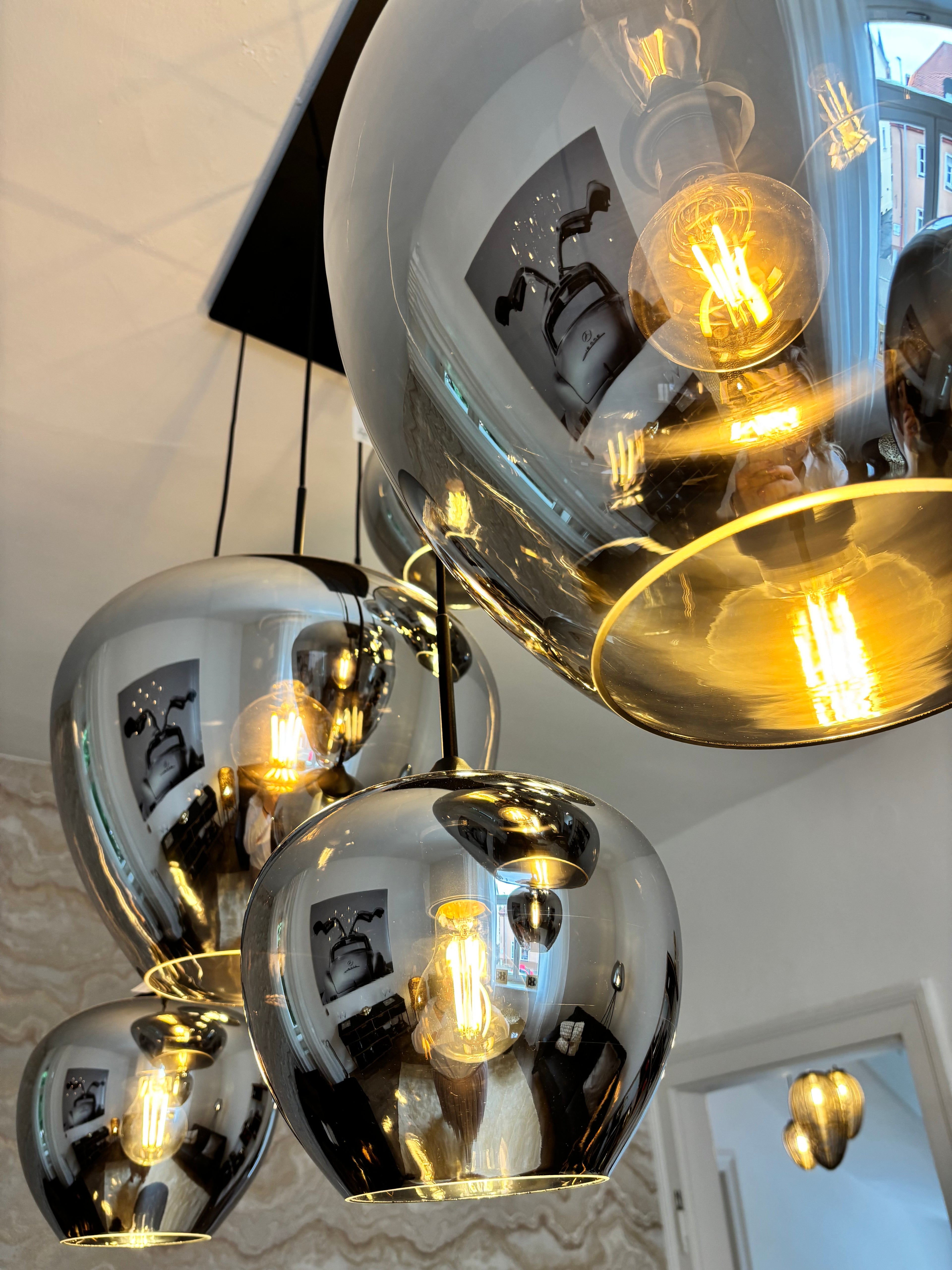 Hängeleuchte – 10-flammig, Rauchglas & Schwarz, 120 × 60 × 110 cm