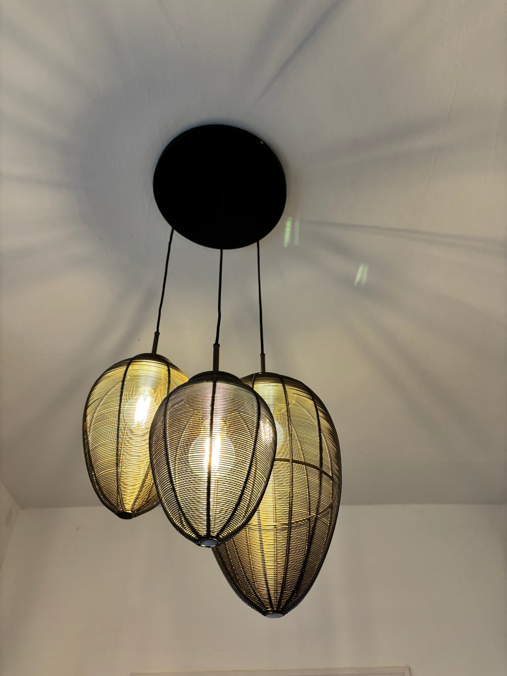 Hängelampe "Aurelia" 3-teilig Antikbronze