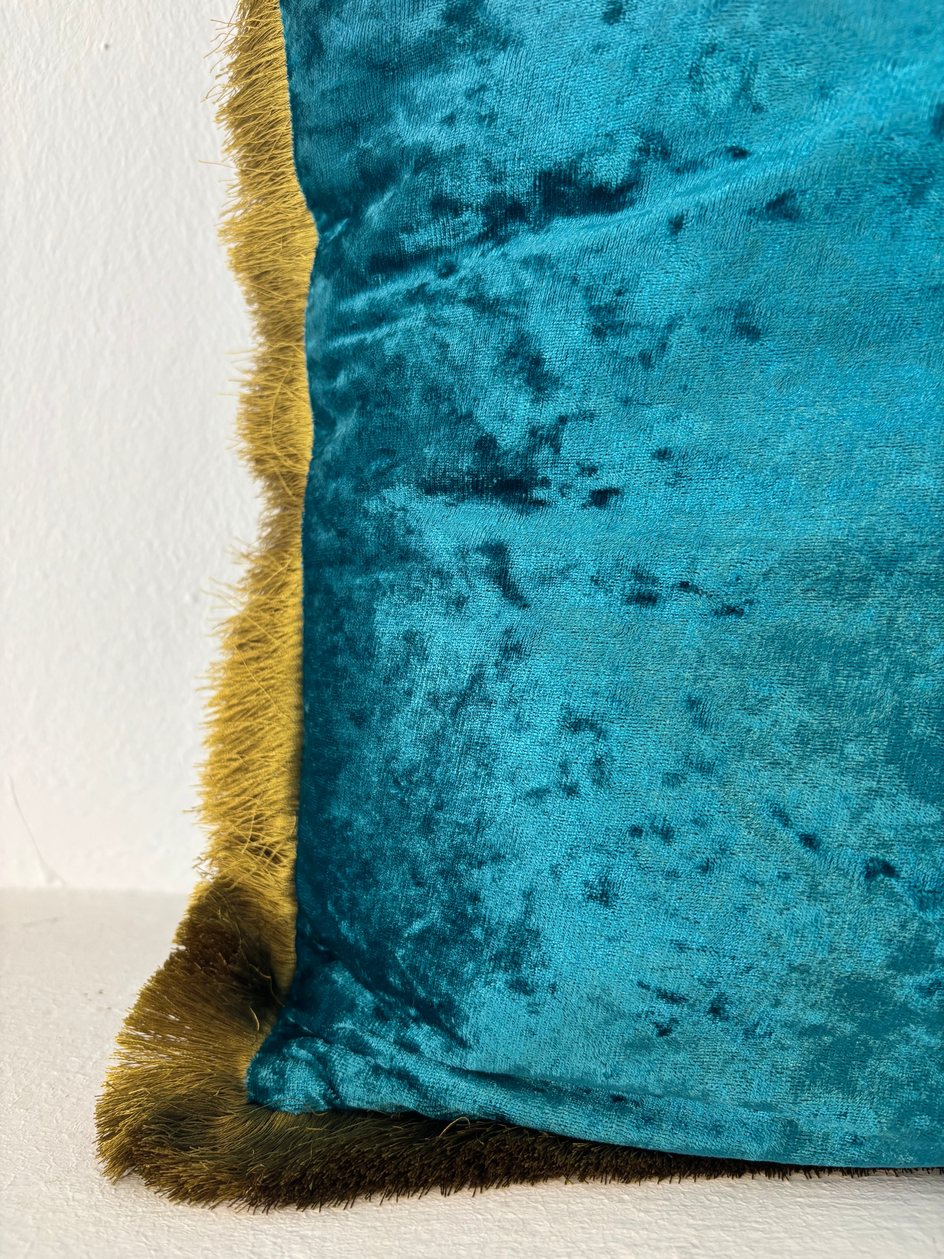 Samtkissen "Riviera" 45x45 cm Petrol