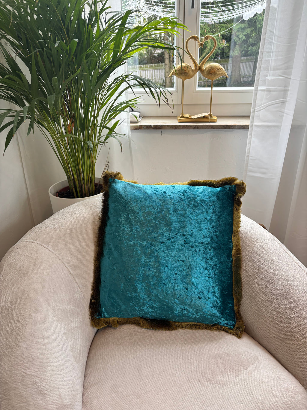 Samtkissen "Riviera" 45x45 cm Petrol