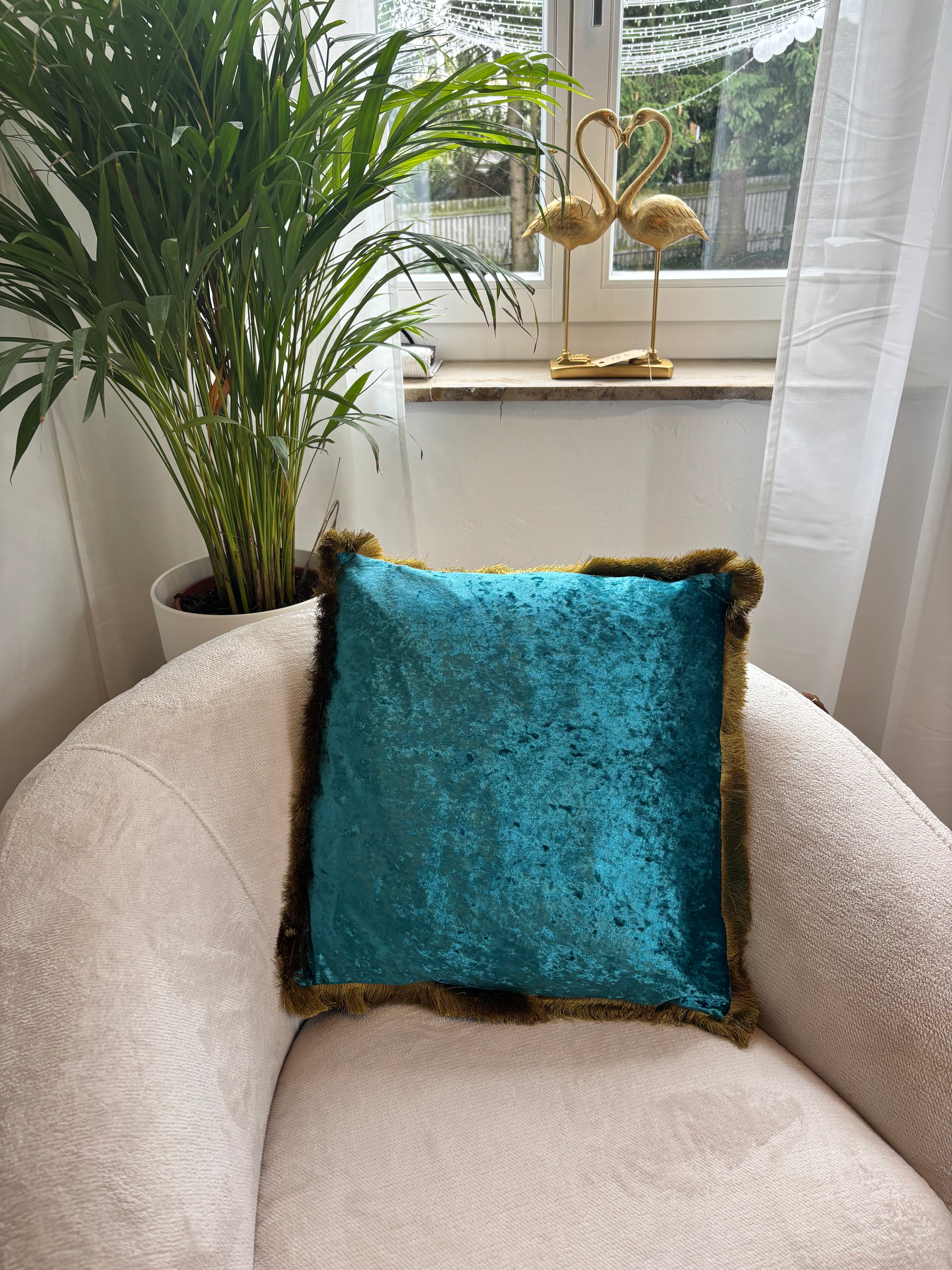 Samtkissen "Riviera" 45x45 cm Petrol