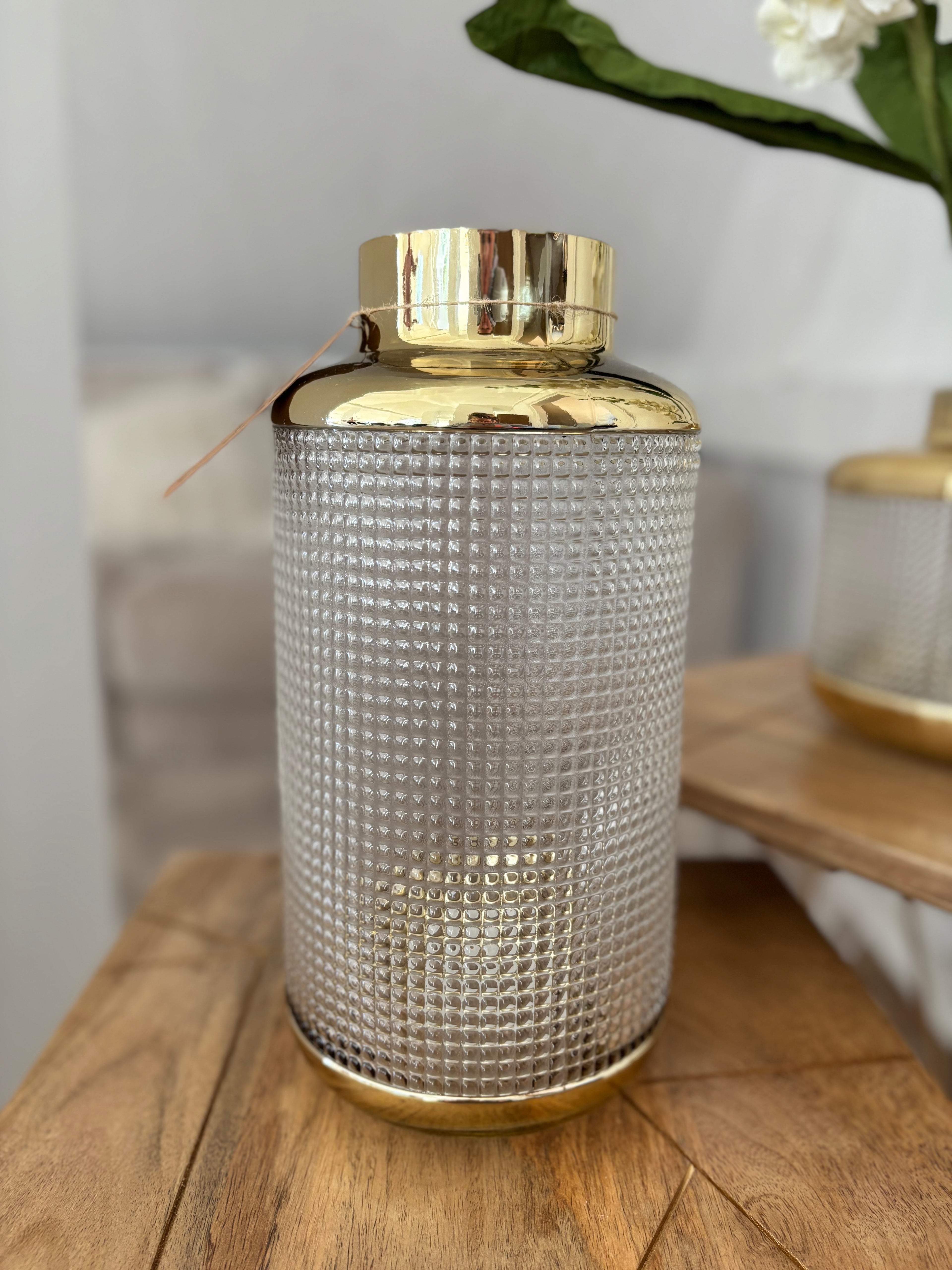 Vase "Aurora" mit Gold Details 30 cm Hoch