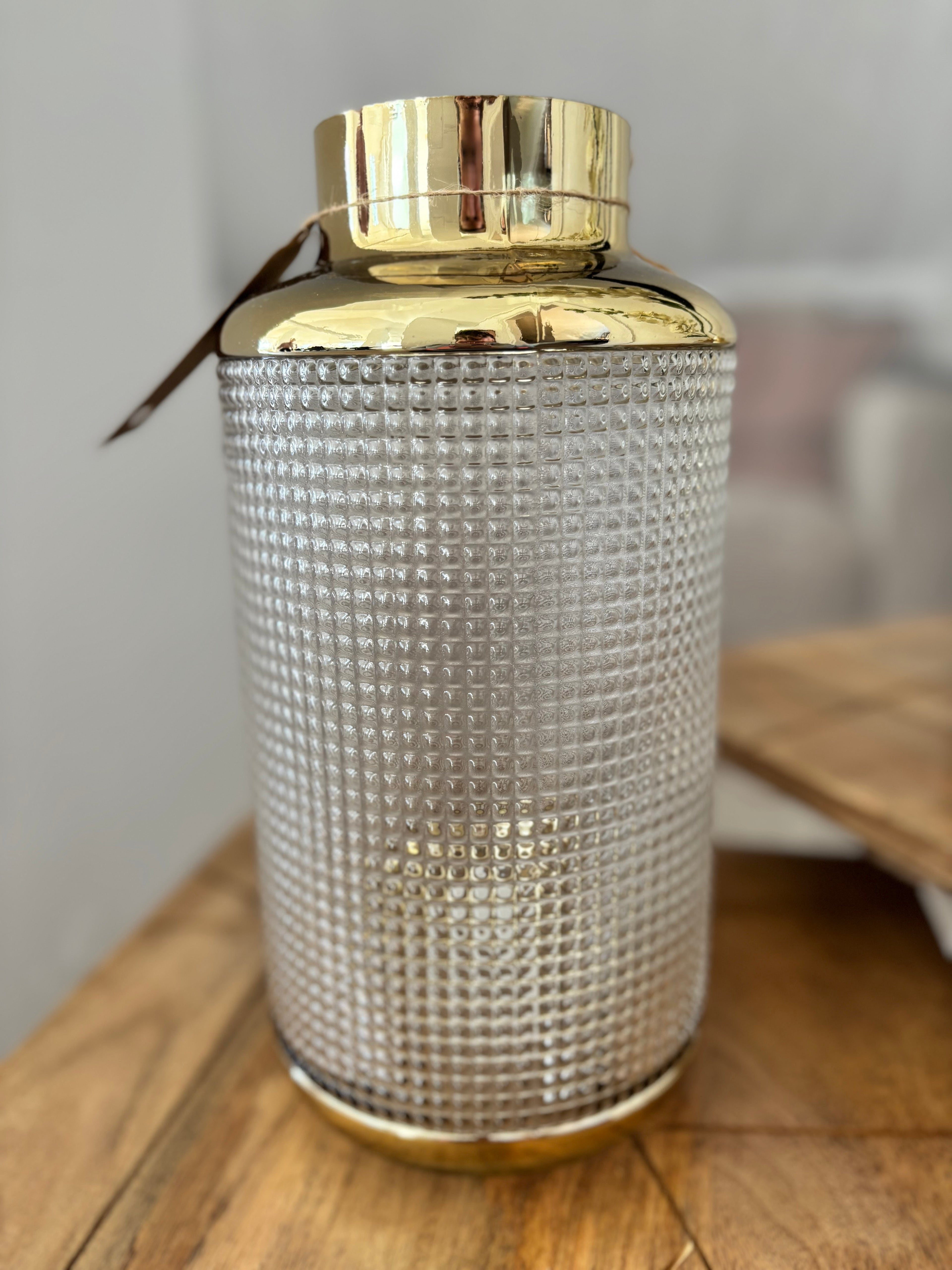 Vase "Aurora" mit Gold Details 30 cm Hoch