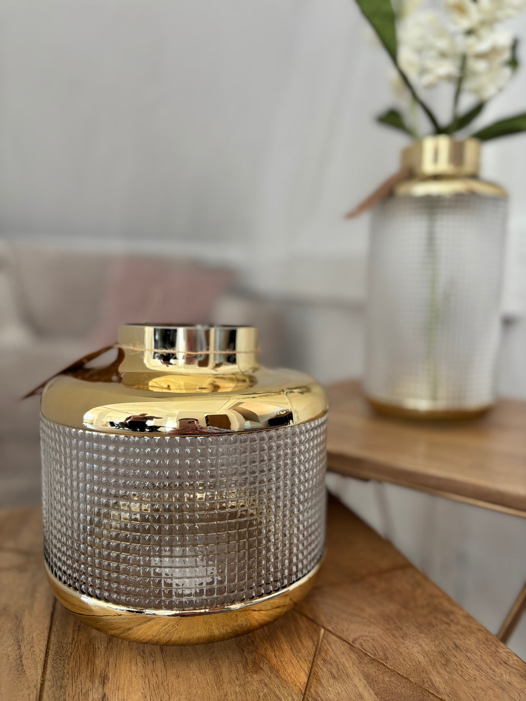 Vase "Aurora" mit Gold Details 19 cm Hoch