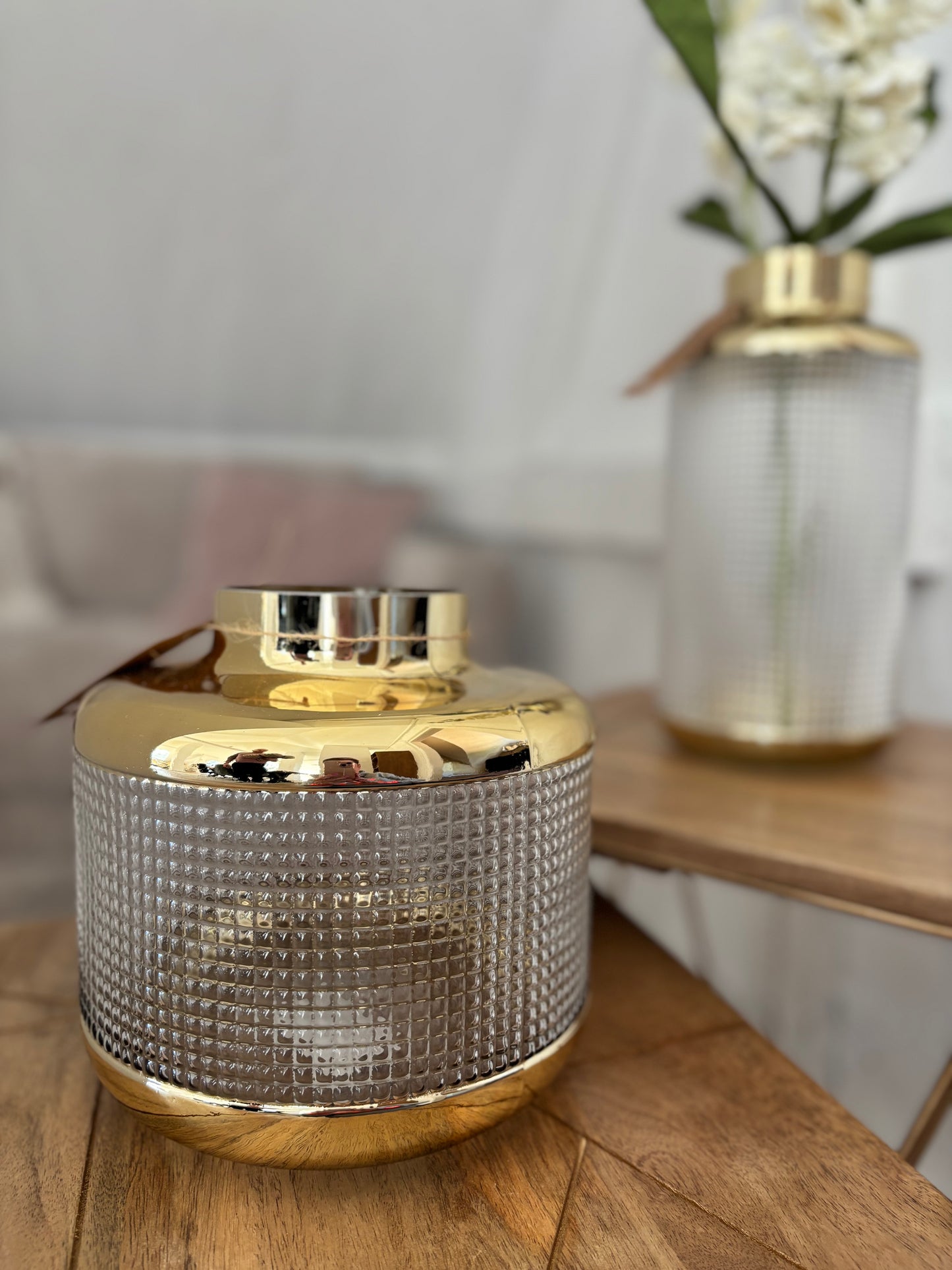 Vase "Aurora" mit Gold Details 19 cm Hoch