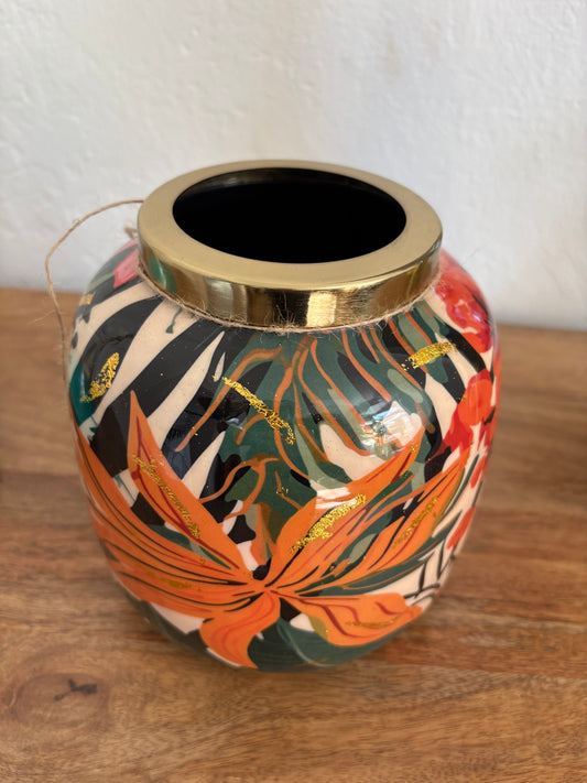 Vase "Tropical Shine" Dschungel Motiv