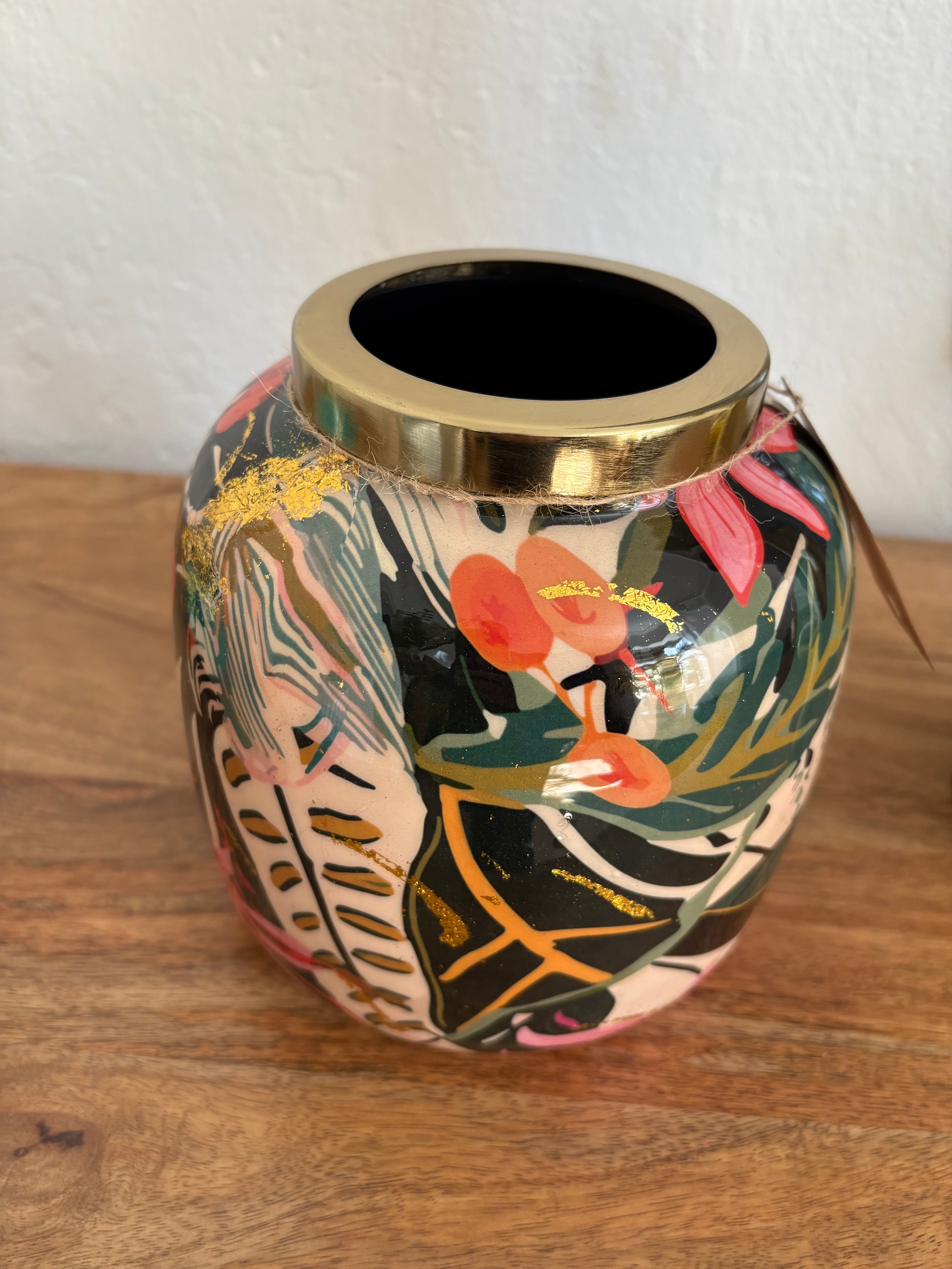 Vase "Tropical Shine" Dschungel Motiv