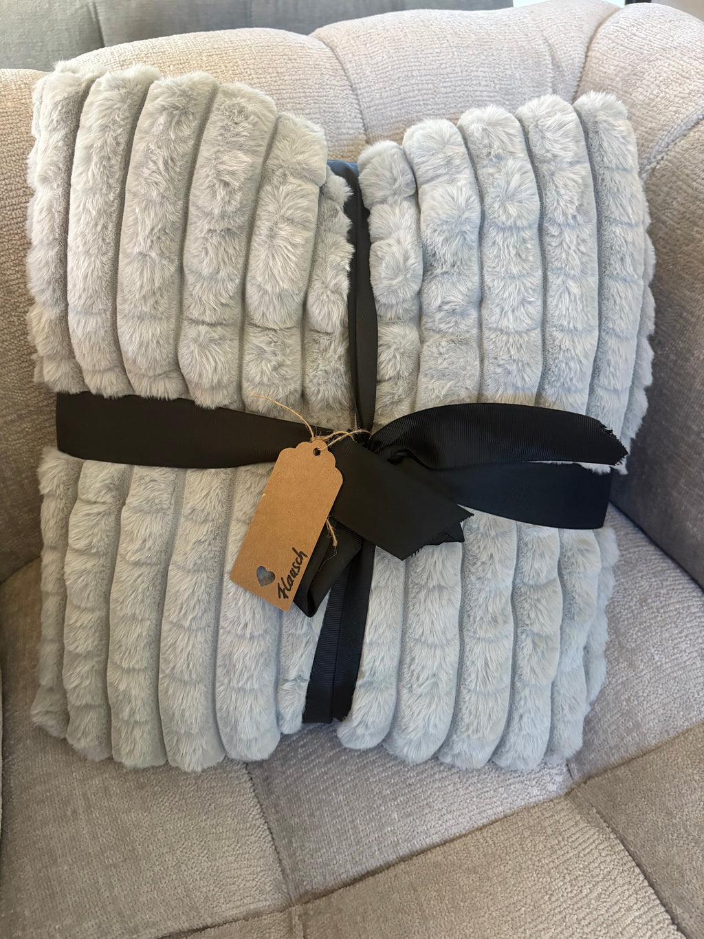 Decke "Flausch" 150x200 cm Silber