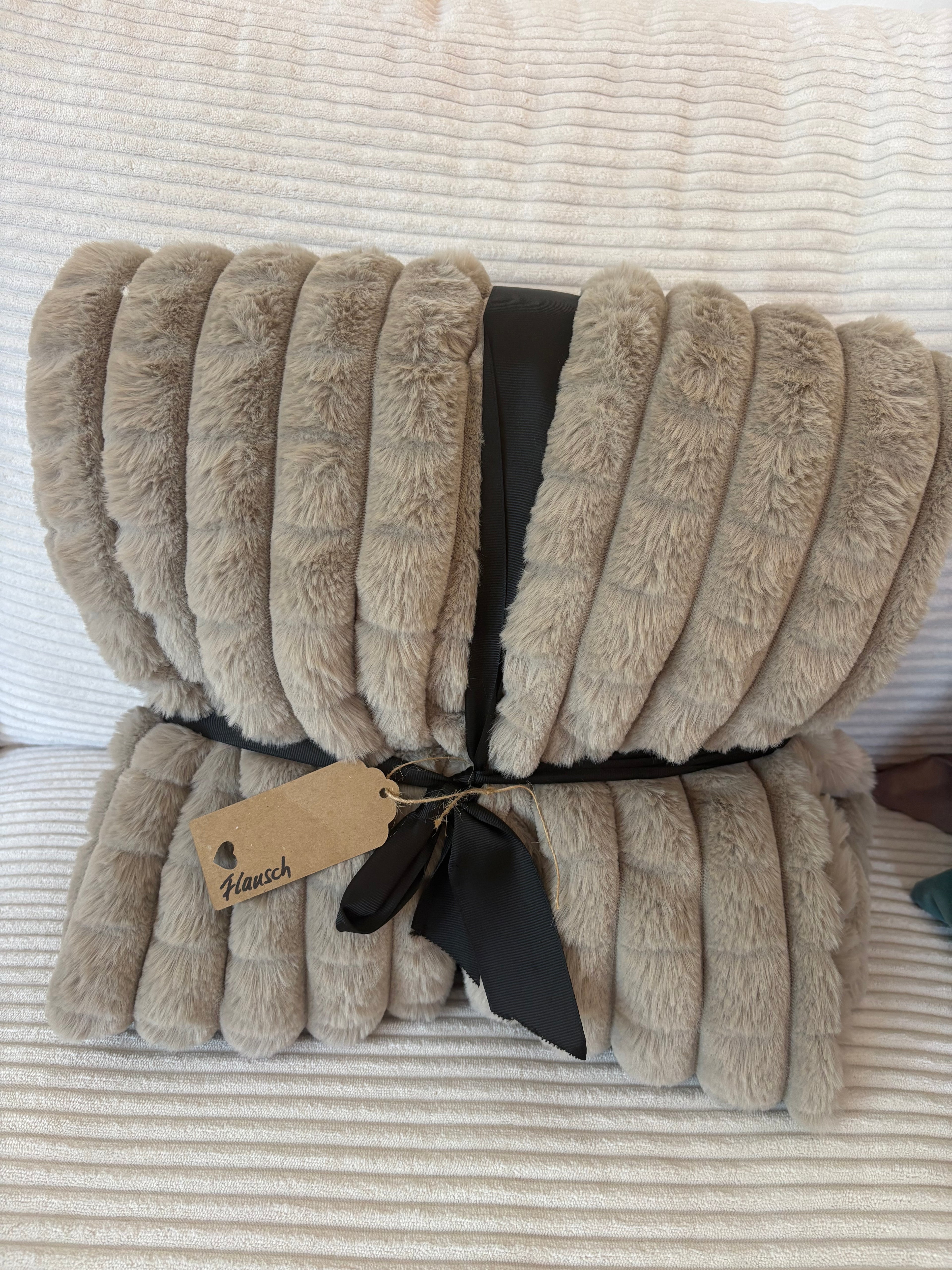 Decke "Flausch" 150x200 cm Taupe