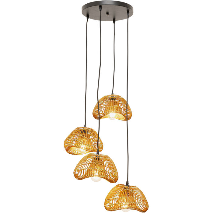 Hängelampe „Coconut Waves“ – Rattan, 4-flammig, 133 × 49 × 43 cm