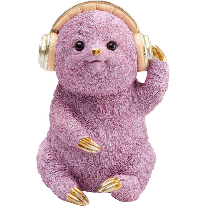 Spardose „Fauli“ – 19 cm, rosa mit goldenen Details