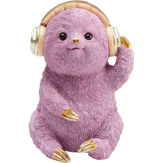 Spardose „Fauli“ – 19 cm, rosa mit goldenen Details