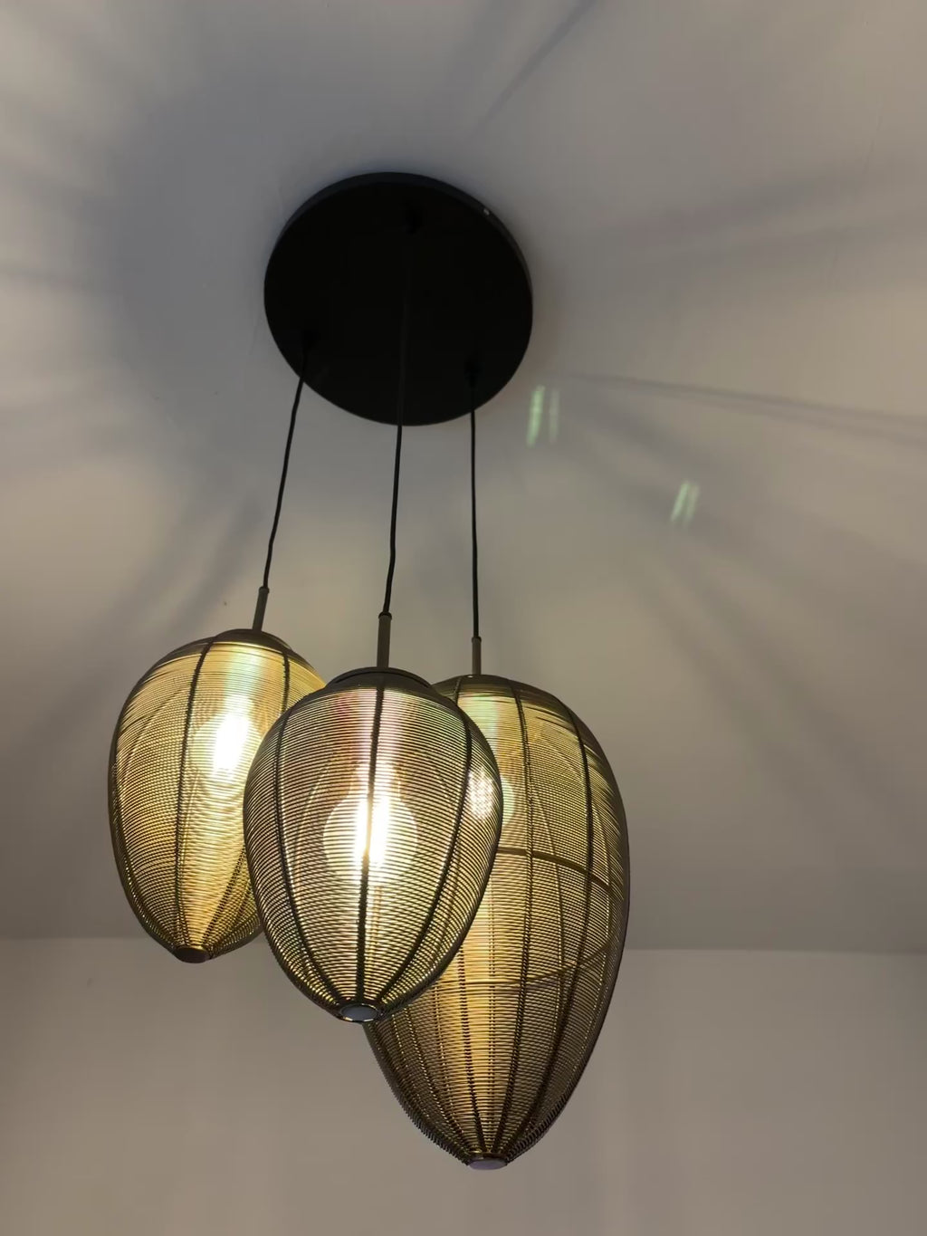 Hängelampe "Aurelia" 3-teilig Antikbronze